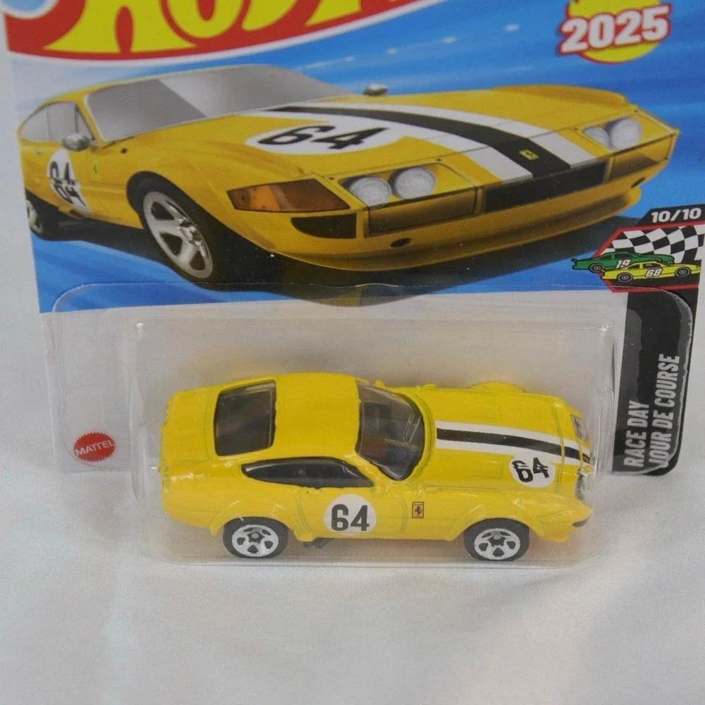 Hot Wheels Yellow Ferrari 365 GTB4‎ Competizione Toy Car - NEW